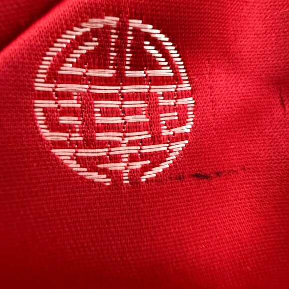 VTG Moon Rabbit Padded Cheongsam Quilted Jacquard Jacket 4 Red Floral Print - Picture 12 of 13